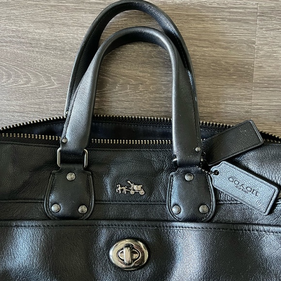 EUC!!! Coach Rhyder 1941 Collection Black Pebbled Leather Satchel Handbag - Picture 3 of 14